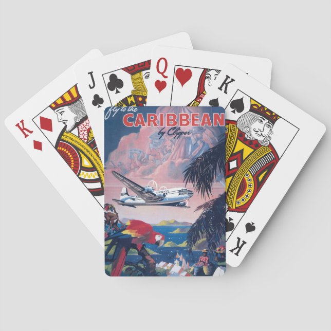 Reiseplakat für die Überfahrt über die Karibik Spielkarten (Rückseite)