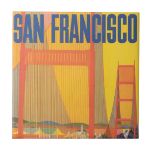 Reiseplakat für Flug Twa nach San Francisco Fliese