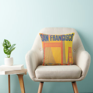 Reiseplakat für Flug Twa nach San Francisco Kissen