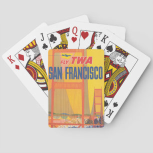 Reiseplakat für Flug Twa nach San Francisco Spielkarten