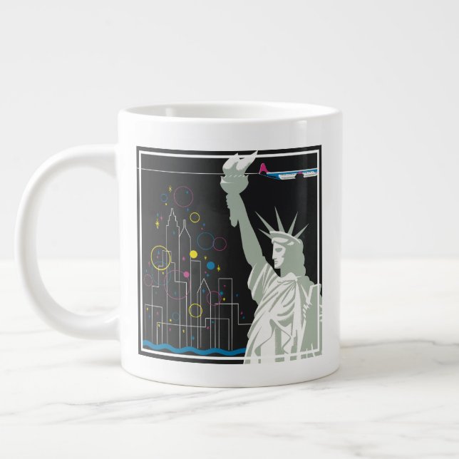 Reiseplakat für Flüge mit Northwest Airlines Jumbo-Tasse (Links)