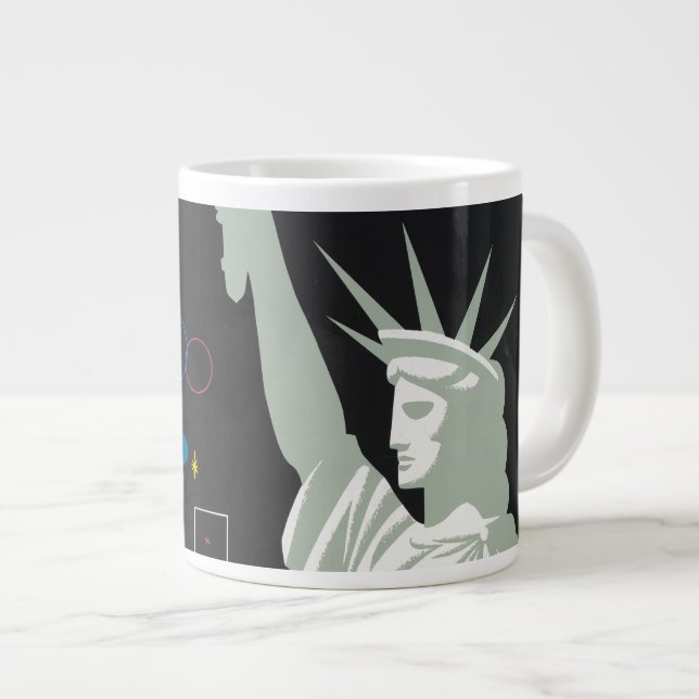 Reiseplakat für Flüge mit Northwest Airlines Jumbo-Tasse (Vorderseite Rechts)