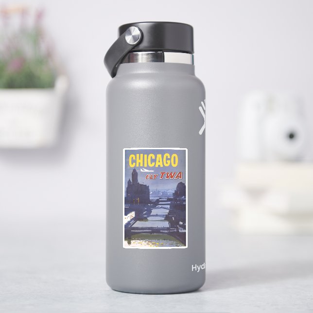 Reiseplakat für Flüge von Trans World Airlines Aufkleber (HydroFlask)