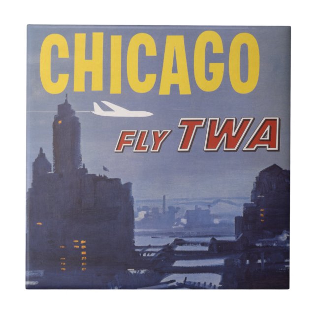 Reiseplakat für Flüge von Trans World Airlines Fliese (Vorderseite)