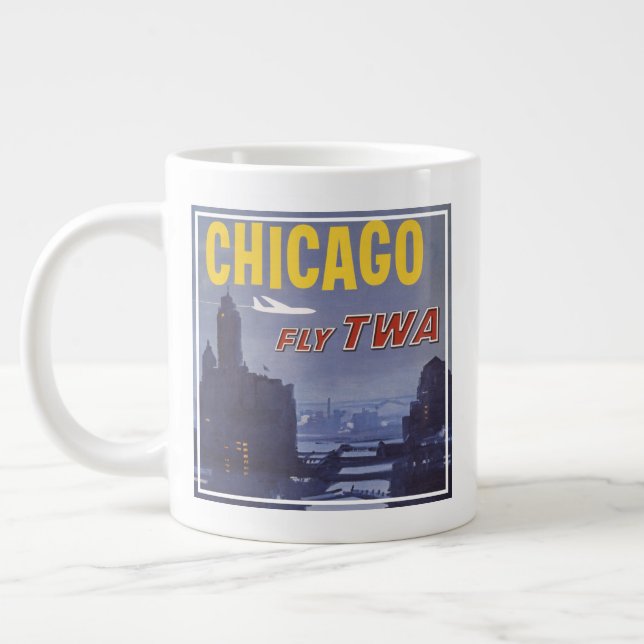 Reiseplakat für Flüge von Trans World Airlines Jumbo-Tasse (Links)