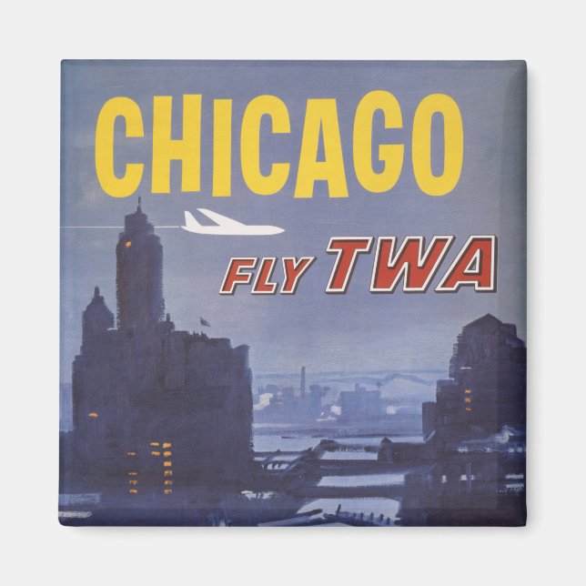 Reiseplakat für Flüge von Trans World Airlines Magnet (Vorne)