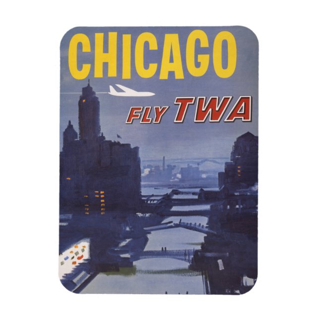 Reiseplakat für Flüge von Trans World Airlines Magnet (Vertikal)