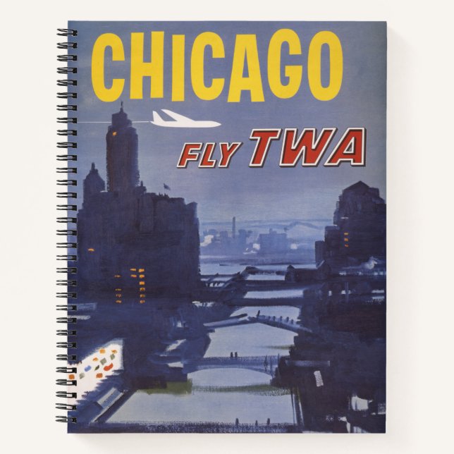 Reiseplakat für Flüge von Trans World Airlines Notizbuch (Vorderseite)