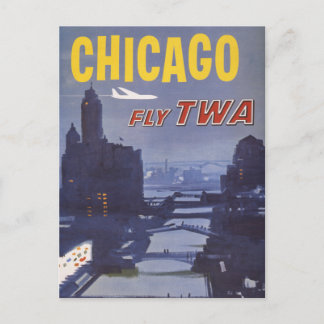 Reiseplakat für Flüge von Trans World Airlines Postkarte