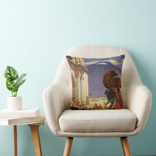 Reiseplakat für Guatemala im Vintage-Stil Kissen