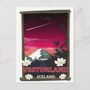 Reiseplakat für Island Postkarte