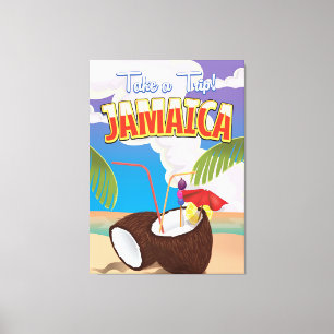 Reiseplakat für Jamaika-Cartoon Leinwanddruck