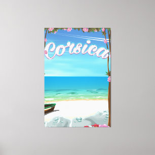 Reiseplakat für Korsika Beach Leinwanddruck
