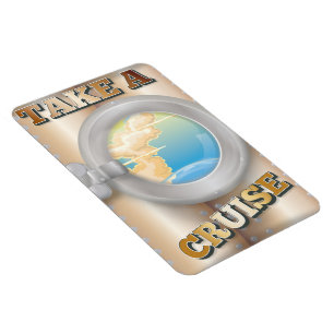 Reiseplakat für Kreuzfahrt-Cartoon Magnet