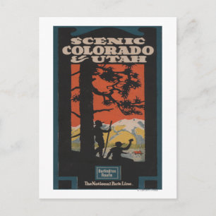 Reiseplakat für landschaftlich schönes Colorado & Postkarte