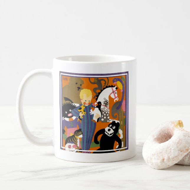 Reiseplakat für Londoner Untergrund U-Bahn Kaffeetasse (Mit Donut)