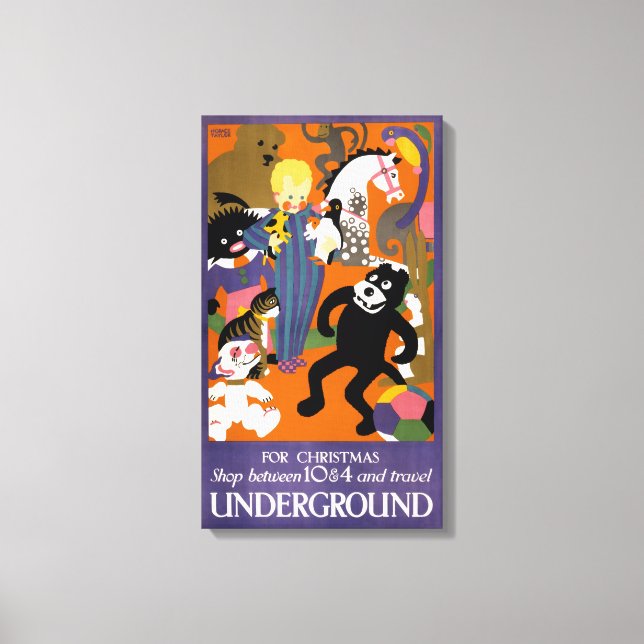 Reiseplakat für Londoner Untergrund U-Bahn Leinwanddruck (Vorderseite)