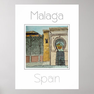 Reiseplakat für Malaga Spanien Poster