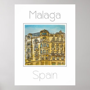 Reiseplakat für Malaga Spanien Poster