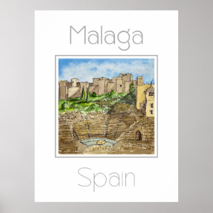 Reiseplakat für Malaga Spanien Poster