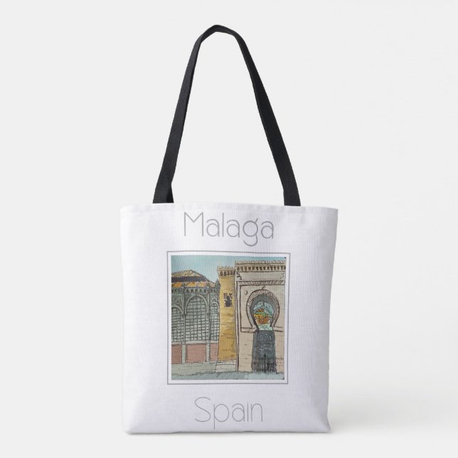 Reiseplakat für Malaga Spanien Tasche (Rückseite)