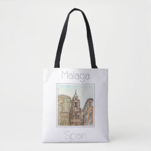 Reiseplakat für Malaga Spanien Tasche