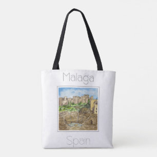 Reiseplakat für Malaga Spanien Tasche
