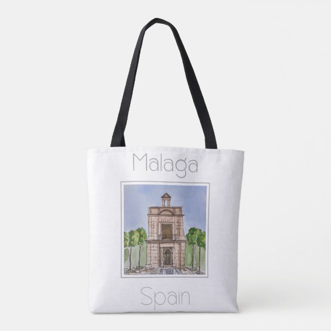 Reiseplakat für Malaga Spanien Tasche (Rückseite)