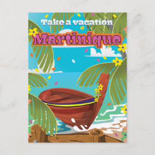 Reiseplakat für Martinique-Cartoon Postkarte