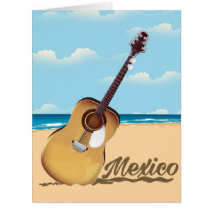 Reiseplakat für mexikanische Gitarren Beach