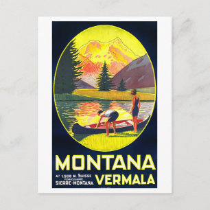 Reiseplakat für Montana, Schweiz, Postkarte