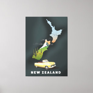 Reiseplakat für Neuseeland Leinwanddruck