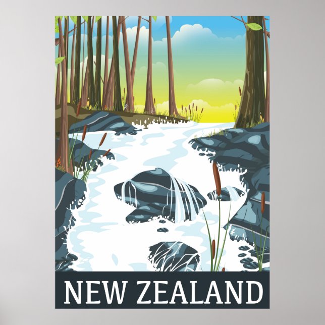 Reiseplakat für Neuseeland Poster (Vorne)