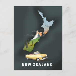 Reiseplakat für Neuseeland Postkarte