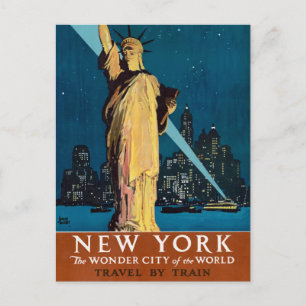 Reiseplakat für New York im Vintage-Stil Postkarte