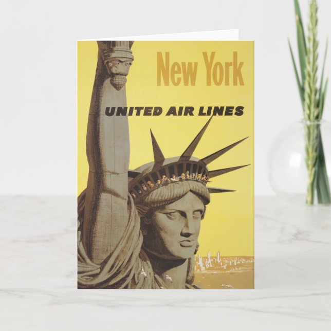 Reiseplakat für New York, United Air Lines Karte (Vorderseite)