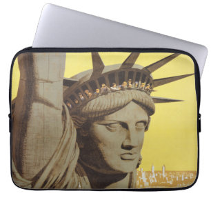 Reiseplakat für New York, United Air Lines Laptopschutzhülle