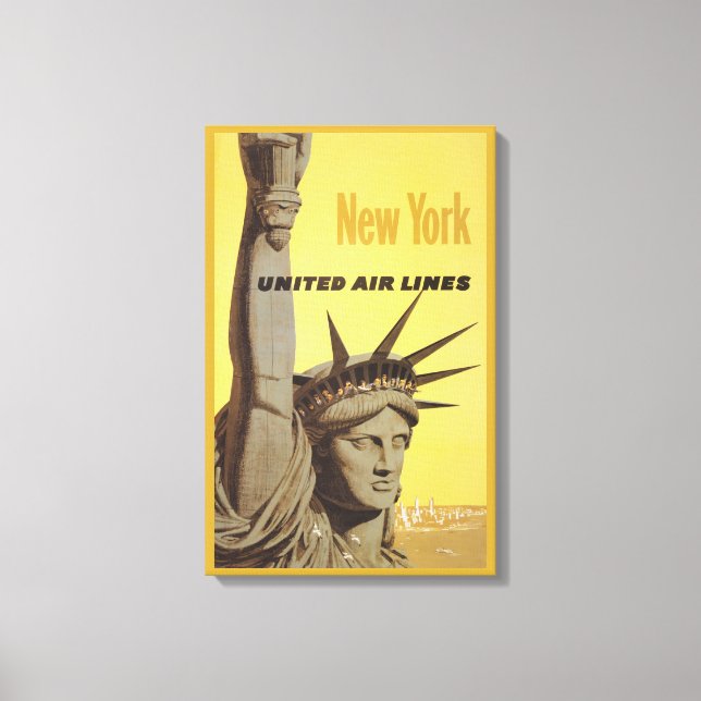 Reiseplakat für New York, United Air Lines Leinwanddruck (Vorderseite)