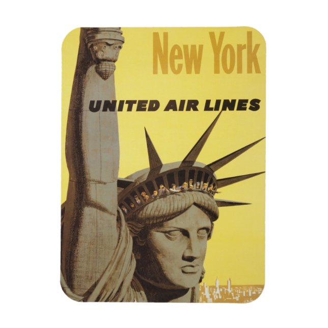 Reiseplakat für New York, United Air Lines Magnet (Vertikal)
