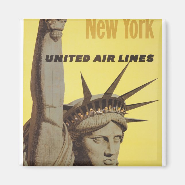 Reiseplakat für New York, United Air Lines Magnet (Vorne)