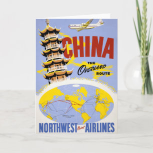 Reiseplakat für Northwest Orient Airlines Karte