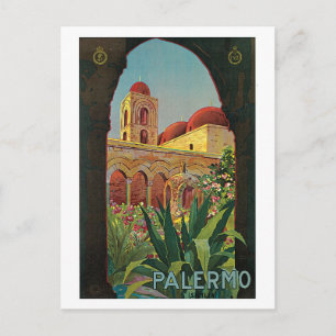 Reiseplakat für Palermo Sizilien 1920er Jahre Postkarte