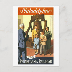 Reiseplakat für Philadelphia im Vintage-Stil Postkarte