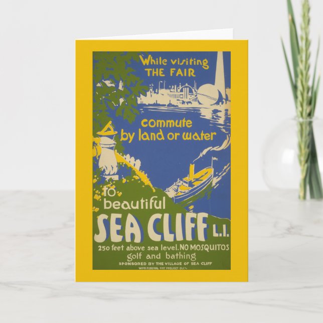 Reiseplakat für Sea Cliff, Long Island 2 Karte (Vorderseite)
