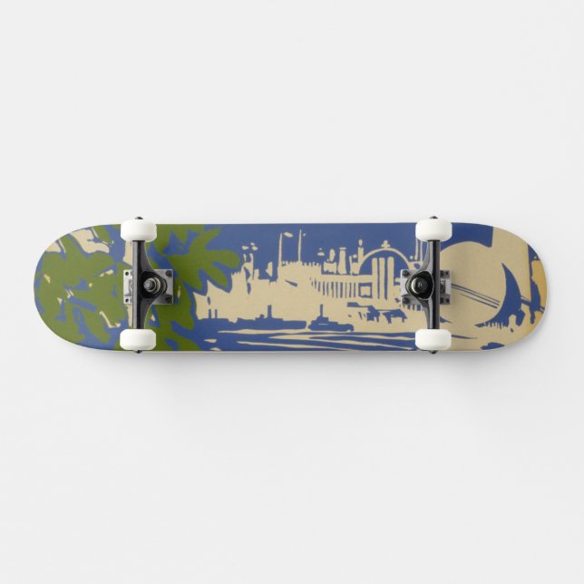 Reiseplakat für Sea Cliff, Long Island 2 Skateboard (Horizontal)