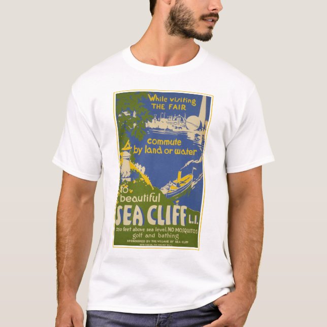 Reiseplakat für Sea Cliff, Long Island 2 T-Shirt (Vorderseite)