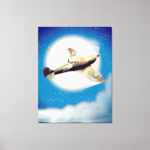 Reiseplakat für Spitfire-Flugzeuge Leinwanddruck