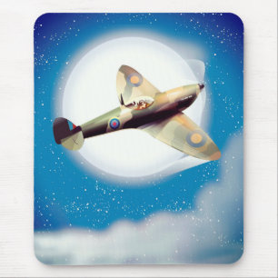 Reiseplakat für Spitfire-Flugzeuge Mousepad