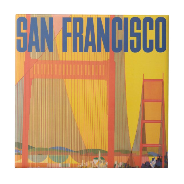 Reiseplakat für TWA nach San Francisco Fliese (Vorderseite)