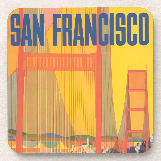 Reiseplakat für TWA nach San Francisco Getränkeuntersetzer (Vorderseite)